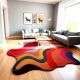 Handcrafted Wavy Multicolor Abstract Living Room Rug